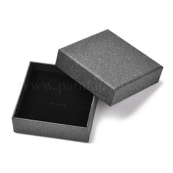 Square Paper Box, Snap Cover, with Sponge Mat, Jewelry Box, Black, 11.2x11.2x3.9cm, Inner Size: 103x103mm