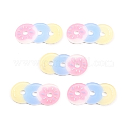 Cabujones de acrílico donut, para accesorios para el cabello, colorido, 25.5x55x2mm