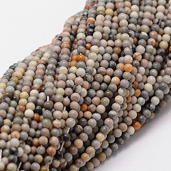 Jaspe polychrome naturel/pierre de Picasso/brins de perles de jaspe de Picasso, ronde, 2mm, Trou: 0.5mm, Environ 190 pcs/chapelet