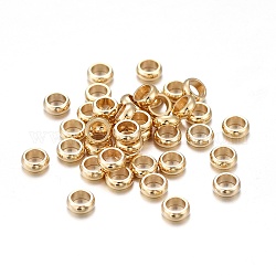 201 Edelstahl-Abstandhalter-Perlen, Rondell, golden, 3.5x1 mm, Bohrung: 2 mm