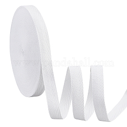 NBEADS 49 Yards(45m)/Roll Cotton Tape Ribbons, 20mm Wide White Herringbone Cotton Webbings Flat Cotton Herringbone Cords for Home Decor Wrapping Gifts Knit Sewing DIY Crafts, 0.6mm Thick