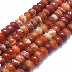 Chapelets de perles en cornaline naturelle, teints et chauffée, rondelle, chocolat, 12~14x7~9mm, Trou: 2mm, Environ 47~50 pcs/chapelet, 15.7 pouce ~ 16.1 pouces (40~41 cm)