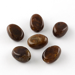 Perles acryliques ovales d'imitation pierre précieuse, brun coco, 18x13x9.5mm, Trou: 2mm, environ 310 pcs/500 g