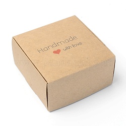 Boîtes de bonbons en papier, boîte de boulangerie, boîte-cadeau de douche de bébé, carrée, Pérou, 8x8x4 cm