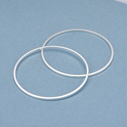 Anelli collegamenti in ottone, placcato di lunga durata, anello rotondo, placcati argento 925 euro, 35x1mm, diametro interno: 33mm