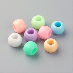 Opake Acrylperlen europäischen, Großloch perlen, Rondell, Mischfarbe, 10x8 mm, Bohrung: 5 mm, ca. 1200 Stk. / 500 g