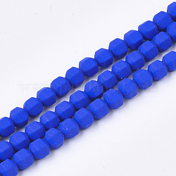 Spray gemalt unmagnetische synthetischen Hämatitkornen Stränge, sternförmige runde Perlen, facettiert, Blau, 4x4x4 mm, Bohrung: 0.5 mm, ca. 100 Stk. / Strang, 15.7 Zoll