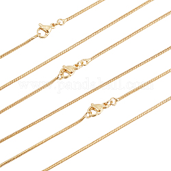 Beebeecraft 6 pezzo di collane in ottone con catena a serpente per uomo donna, vero placcato oro 18k, 17.6 pollice (44.7 cm)