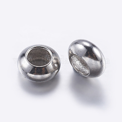 Perline in ottone, rondelle, platino, 6x3mm, Foro: 3 mm