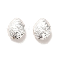 Perles en alliage, Plaqué longue durée, ovale, couleur d'argent, 9.5x8x4.5mm, Trou: 1.2mm