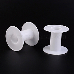 Kunststoff leere Spulen für Draht, Fadenspulen, weiß, Spule: 28x58 mm, Rückwandplatine: 64x2.5mm, Bohrung: 25.5 mm