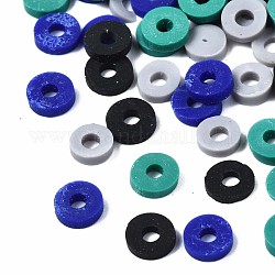 Manuell Polymer Ton Perlen, heishi Perlen, Disc / Flachrund, Mischfarbe, 4x0.5~1.5 mm, Bohrung: 1.5 mm, ca. 66600 Stk. / 1000 g