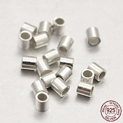 Argent sterling colonne de séparateurs perles, couleur d'argent, 1.5x1.5mm, Trou: 0.5mm