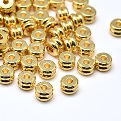 Brass Column Beads, Lead Free & Cadmium Free & Nickel Free, Golden, 6x4mm, Hole: 1.8mm