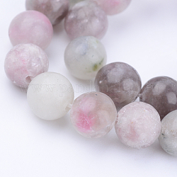 Chapelets de perles en jade lilas naturel, ronde, 4~4.5mm, Trou: 0.8mm, Environ 96 pcs/chapelet, 15.5 pouce