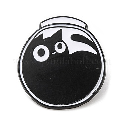Брошь из сплава с эмалью «Черный кот с чашей», булавка для рюкзака для одежды, электрофорез черный, 30x28x1.5 мм