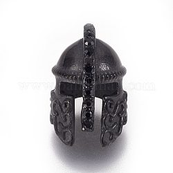 304 Edelstahl Strass-Perlen, Gladiator Helm, Metallgrau, 15x10x12 mm, Bohrung: 2.2 mm