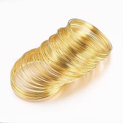 Stahlarmband Memory-Draht, Goldene Farbe, 5.5 cm, Draht: 18 Gauge, 1.0 mm dick, über 10circle / set