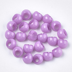 Opaque comme des breloques en plastique, perles suzumaru, ronde, Prune, 10x9.5x9mm, Trou: 4mm, environ 1600 pcs/500 g