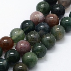 Chapelets de perles en agate indienne naturelle, ronde, 8mm, Trou: 0.8mm, Environ 45 pcs/chapelet, 14.96 pouce (38 cm)