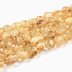 Natürlichen Citrin Perlen Stränge, Nuggets, getrommelt Stein, gefärbt, 8~11x7.5~9x4.5~7 mm, Bohrung: 0.8 mm, ca. 42 Stk. / Strang, 15.94'' (40.5 cm)