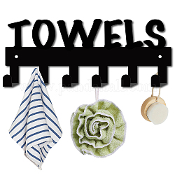Crochets muraux en fer, support organisateur décoratif avec 6 crochets, pour sac vêtements porte-clé foulard suspendu, mots serviettes, gunmetal, 11x27 cm