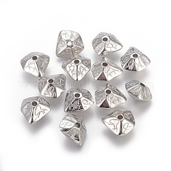 CCB Plastic Carved Beads, Nuggets, Platinum, 21x20x11mm, Hole: 3mm