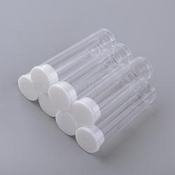 Contenedores de abalorios de plástico, botella, columna, Claro, 55~56.5mm, capacidad: 3ml (0.1 fl. oz)