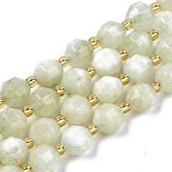 Natural Dolomite Beads Strands, Faceted, Dyed, Round, Honeydew, 8x8mm, Hole: 1.2mm, about 33pcs/strand, 15.16 inch~15.35 inch(38.5cm~39cm)