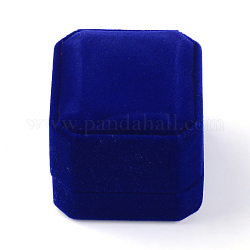 Scatole anello di velluto, rettangolo, blu scuro, 5.5x5x4.5cm