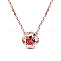 Шегрейс цветок гламурное настоящее розовое золото позолоченные 925 ожерелье из стерлингового серебра, с кубического циркония, огнеупорный кирпич, 15.7 дюйм