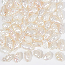 Nbeads 1 Strand Natural Cultured Freshwater Pearl Beads Strands, Baroque Keshi Pearl Beads, Rice, Seashell Color, 5~8.5x3.5~4.5x3.5~4.5mm, Hole: 0.5mm, about 55pcs/strand, 14.17 inch(36cm)