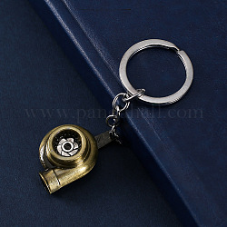Porte-clés pendentif en alliage, avec porte-clés, turbocompresseur, bronze antique, 1 cm