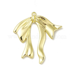 Cremagliera pendenti della lega di placcatura, charms bowknot, oro chiaro, 31.5x30.5x2mm, Foro: 1.5 mm