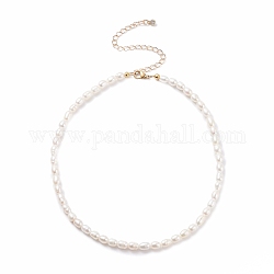 女性のための天然真珠ビーズネックレスのグレード  ホワイトスモーク  15.35インチ（39cm）
