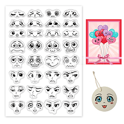 GLOBLELAND Cartoon Clear Stamps Happy Sad Angry Expression Silicone Clear Stamp Seals for Cards Making DIY Scrapbooking Photo Journal Album Decoration