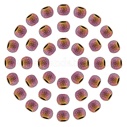 Dicosmétique 50pcs placage ionique (ip) 304 perles intercalaires texturées en acier inoxydable, ronde, couleur arc en ciel, 3x2mm, Trou: 1.5mm