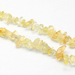 Natural Citrine Stone Bead Strands, Dyed & Heated, Chip, 6~9x6~9x2~4mm, Hole: 1mm, about 240pcs/strand, 34.6 inch