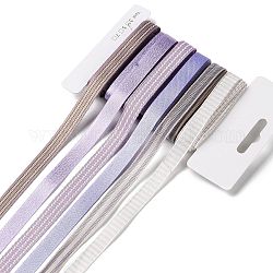 18 ヤード 6 スタイルのポリエステル リボン  DIY手作りクラフト用  髪のちょう結びとギフトの装飾  紫のカラーパレット  プラム  3/8~1/2インチ（9~12mm）  約3ヤード/スタイル