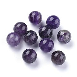 Perles d'améthyste naturelle, sphère de pierres précieuses, pas de trous / non percés, ronde, 17.5~18mm
