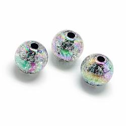 Bolas de acrílico estilo crackle, color de ab, color en el interior, redondo, colorido, 20mm, agujero: 2.5 mm, aproximamente 110 unidades / 500 g