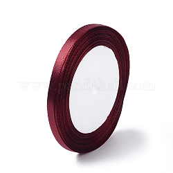 Accessoires de vêtement ruban de satin de 1/4 pouce (6 mm), rouge foncé, 25yards / roll (22.86m / roll)