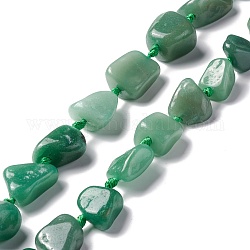 Chapelets de perles en aventurine vert naturel, pépites, 16~36.8x13~28.5x8~21mm, Trou: 2~3.8mm, Environ 13 pcs/chapelet, 16.26~17.52'' (41.3~44.5 cm)