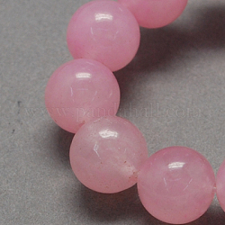 Естественно нефритовый шарик нити, окрашенные, круглые, розовые, 12 мм, отверстие : 1.5 мм, около 33 шт / нитка, 15.3 дюйм