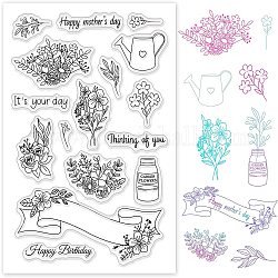 PVC Plastic Stamps, for DIY Scrapbooking, Photo Album Decorative, Cards Making, Stamp Sheets, Mother's Day Themed Pattern, 16x11x0.3cm