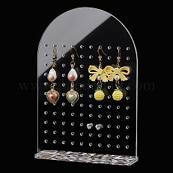 Bogen transparente Acryl-Ohrring-Display-Organizer-Ständer, Tischhalterung für Ohrringe, Leopardenmuster, 3x12.6x17.8 cm