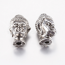 Perline in lega stile tibetano, buddha testa, argento antico, 13x9x8.5mm, Foro: 1.5 mm