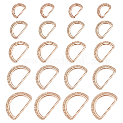 Wadorn 20 stücke 5 stil legierung d ringe, Schnallenverschlüsse, für das Gurtband, Umreifungsbeutel, Bekleidungszubehör, Licht Gold, 29~53x19~34x2~3 mm, 4pcs / style