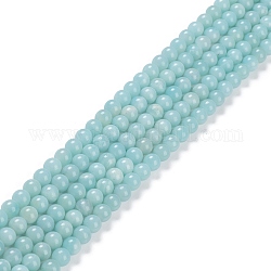 Qualité d'un brin de perles d'amazonite naturelle, ronde, 8~8.5mm, Trou: 1mm, Environ 45~47 pcs/chapelet, 15.16~15.35 (38.5~39 cm)
