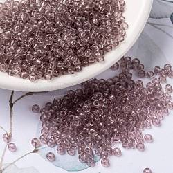 Perles rocailles miyuki rondes, Perles de rocaille japonais, (rr142l) améthyste claire transparente, 8/0, 3mm, Trou: 1mm, environ 2111~2277 pcs/50 g